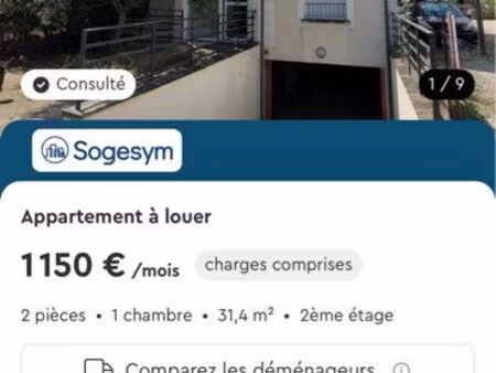 appartement à louer 1150
