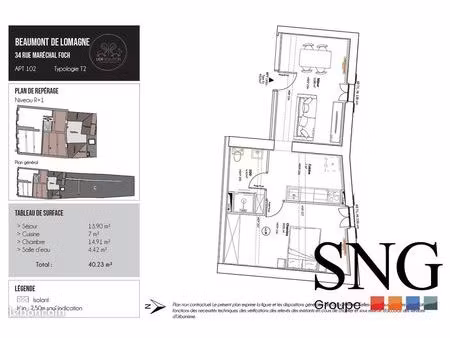 appartement 2 pièces 40 m²