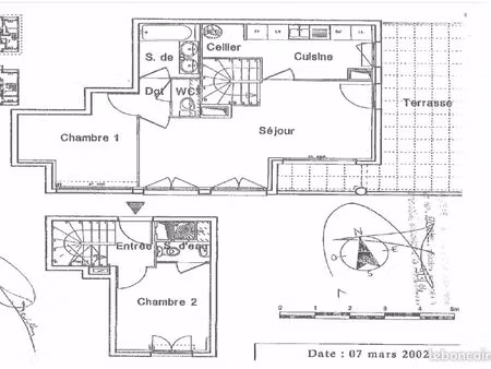 appartement en duplex 3 pièces 60 m² + 20 m² terrasse + cave