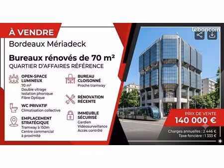 bureaux 70 m² bordeaux