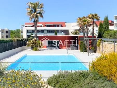 charmant f2 de 43 m² avec balcon  piscine et place de parking – montferrier-sur-lez