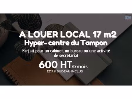 à louer – local professionnel 17 m² à 600€ / mois edf & sudeau inclus – centre-ville du ta
