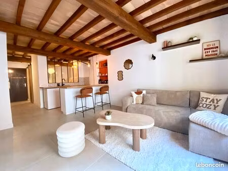 t2 meublé atypique 35 m² · pierre & poutres · cœur du vieux-cannet · spécial étudiant · él