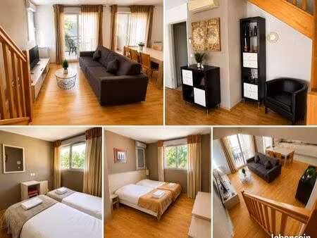 ⭐ superbe duplex t3 meublé 73 m² – centre divonne – lac à 1 min à pied – frontière suisse 