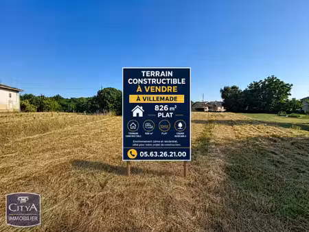 terrain à vendre - villemade (82) - 66 000€