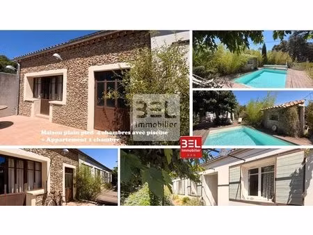 maison de plain-pied avec piscine  jardin et appartement indépendant à aramon