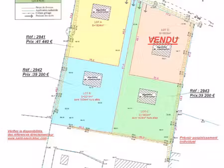 vente terrain 1822 m² saint-savin (33920)