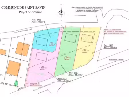 vente terrain 980 m² saint-savin (33920)