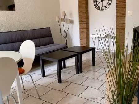 joli t2 meublé de 50 m2 en rez de chaussée avec grande terrasse