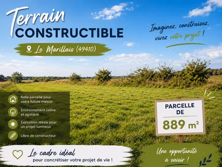 terrain constructible le marillais 13min d'ancenis