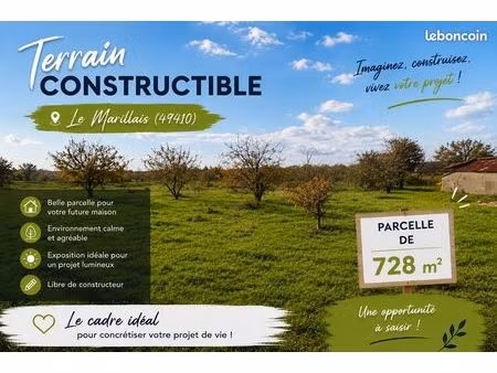 terrain 728 m² mauges-sur-loire