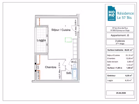 appartement 2p réhabilité avec loggia - possibilité de parking