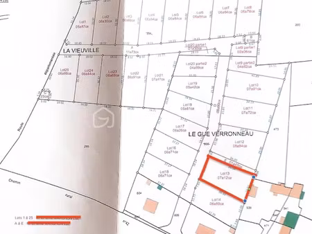 vente terrain 712 m² à bonneval (28800)  52 200 €