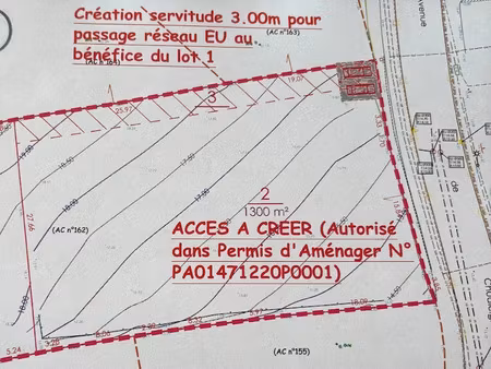 vente terrain à batir 1300 m² à troarn (14670)  139 000 €