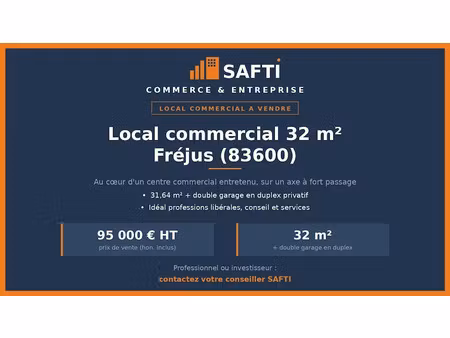 vente locaux professionnels 1 pièce 32 m² à frejus (83600)  95 000 €