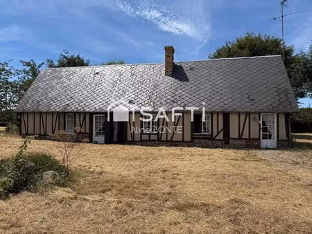 typique longère normande avec verger et garage