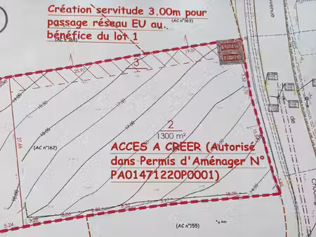 terrain viabilisé de 1300 m². libre constructeur.