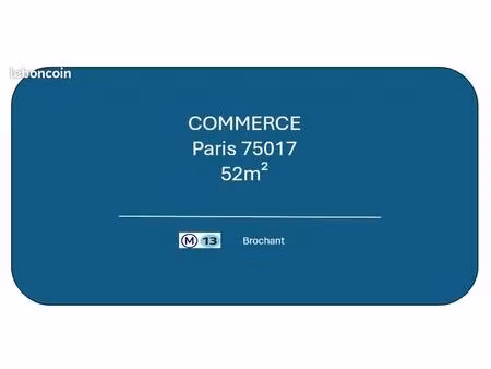 a louer local commercial - paris 17 - 52m² metro brochant