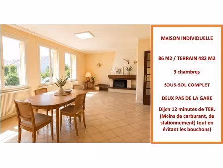genlis (21110) maison individuelle à vendre 5 pièces  3 chambres possibilité 4  sous-sol c