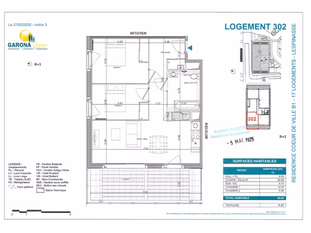 location appartement 3 pièces 59 m² à lespinasse (31150)  730 €