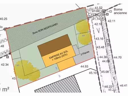 vente terrain à bâtir 540 m²