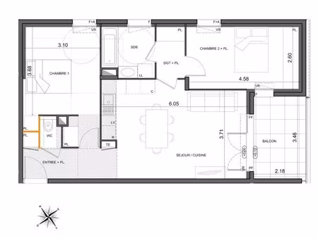 appartement t3 neuf dans une résidence avec piscine  à deux pas des plages