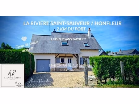 maison 114 m2 - 3/4 chambres - jardin - garage et atelier a honfleur / la riviere-saint-sa