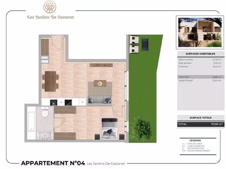 appartement neuf t2 avec jardin et 2 places de parking programme neuf nimes - castanet