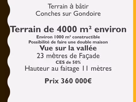 terrain conches sur gondoire 3978 m2