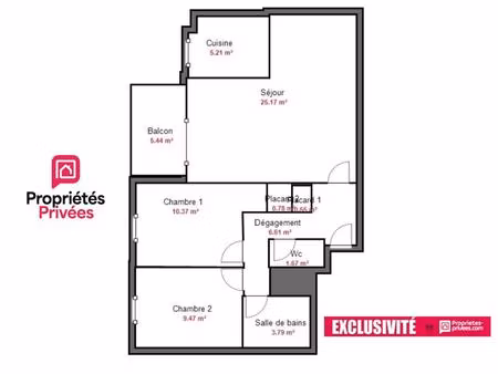 exclusivité agen - idéal premier achat ou investissement  vaste t3 de 64 m² (dpe c) avec g