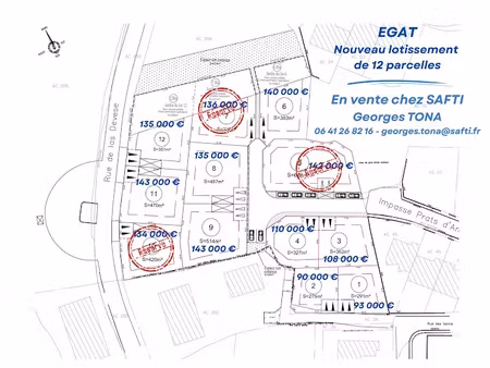 vente terrain à batir 487 m² à egat (66120)  135 000 €