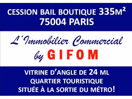 vente locaux professionnels 0 pièces 335 m² à paris 4ème (75004)  300 000 €
