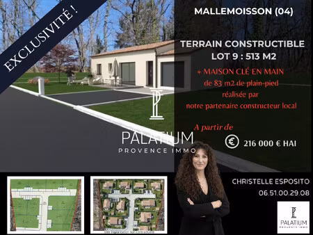 exclusivité ! beau potentiel ! terrain constructible de 513 m2