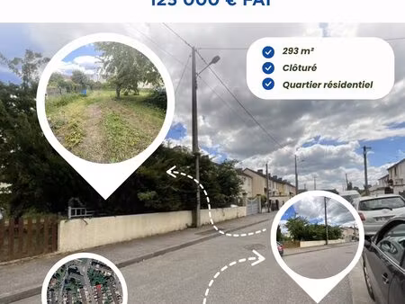 terrain à bâtir de 293 m² – façade 16 m – quartier rési