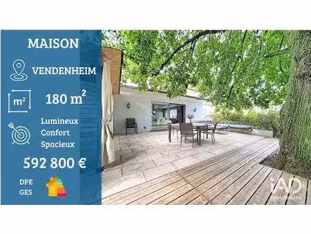 vente maison 5 pièces 180 m² à vendenheim (67550)  572 000 €