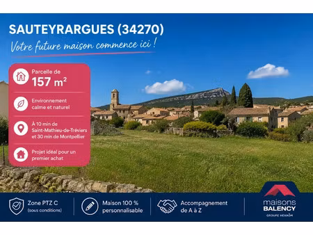 vente terrain 157 m² à sauteyrargues (34270)  99 900 €