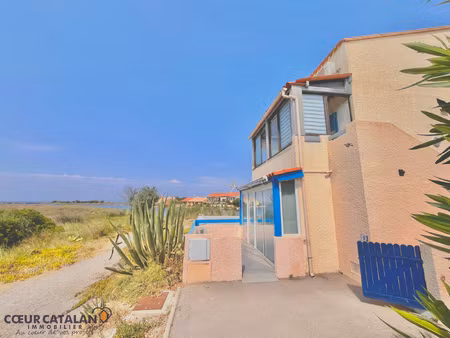 le barcares plage - t3 + bureau loggia et vue sur l'étang et