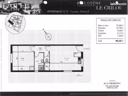 t2 39m² avec locataire en place