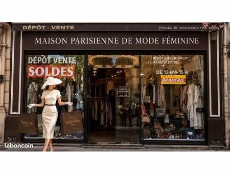 à céder – maison parisienne historique de mode féminine & seconde main premium paris – riv