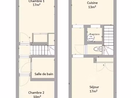 maison mitoyenne t3 de 68 m²
