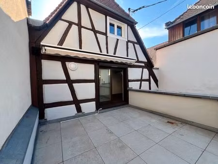 turckheim centre ville superbe f4 duplex renove avec grande terrasse et clim
