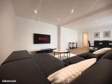 rare – grand t3 meublé haut standing de 82 m² – pièce de vie de plus de 50 m² – entièremen