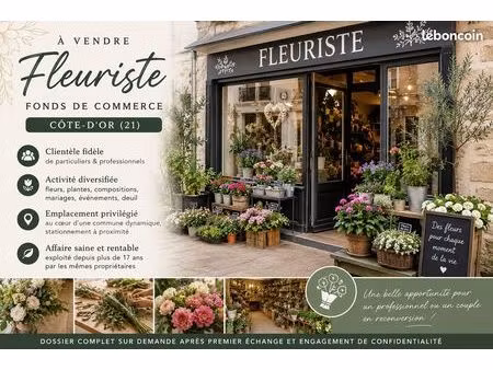 fonds de commerce de fleurs dans chef-lieu de canton en côte-d'or