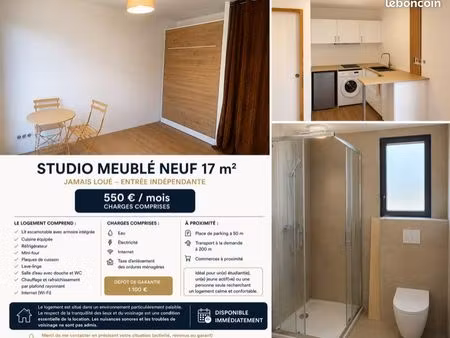studio meublé neuf (clim)