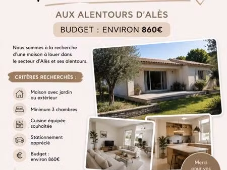 cherche une maison ou appartement