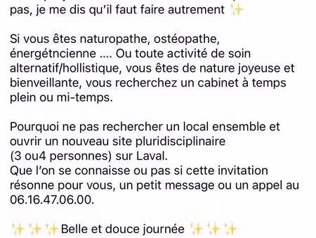 recherche colocataire pour cabinet pluri -disciplinaire