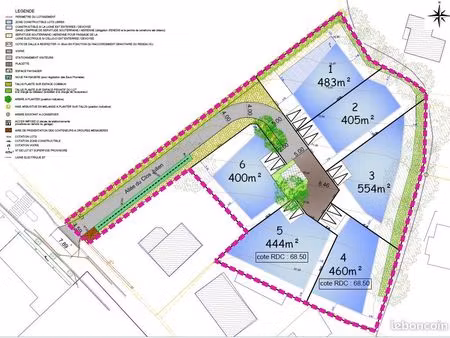terrain 556 m² pluvigner