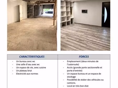à saisir : local de 220m² avec bureaux – loison-sous-lens (proche autoroute)