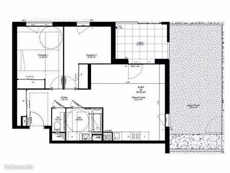 appartement 3 pièces 61 m²