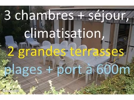 rare t4 rdj 600 m plages 2 terrasses/2 parking